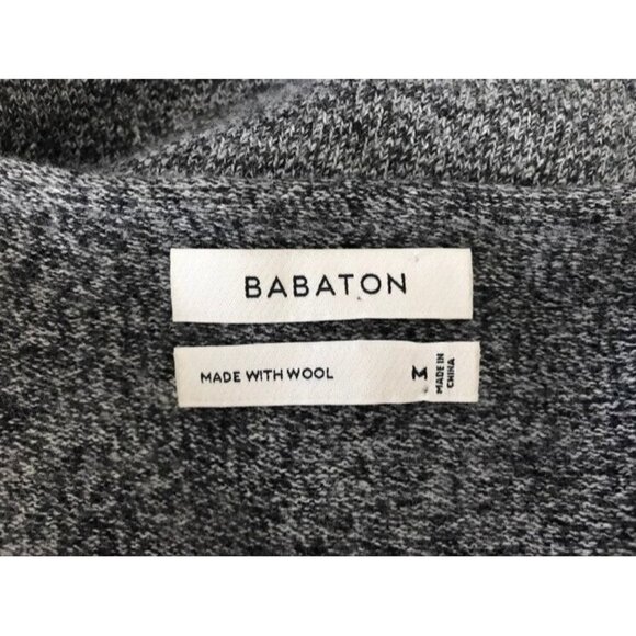 Aritzia BABATON Erin Sweater Size Medium Heather Gray Black Wool Blend V-Neck - Picture 7 of 9